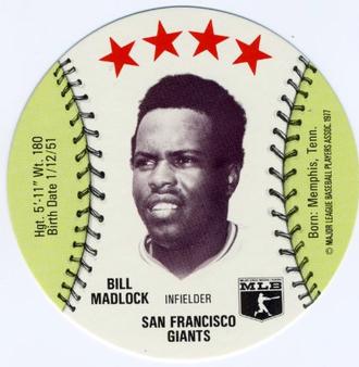 1977 Chilly Willee Discs #NNO Bill Madlock Front
