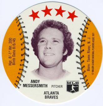 1977 Chilly Willee Discs #NNO Andy Messersmith Front