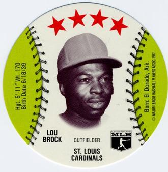 1977 Dairy Isle Discs #NNO Lou Brock Front