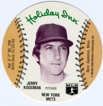 1977 Holiday Inn Discs #NNO Jerry Koosman Front