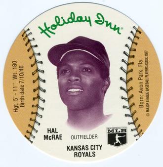 1977 Holiday Inn Discs #NNO Hal McRae Front