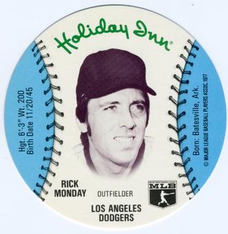 1977 Holiday Inn Discs #NNO Rick Monday Front