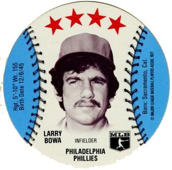 1977 MSA Blank Back Discs #NNO Larry Bowa Front