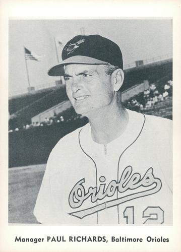 1960 Jay Publishing Baltimore Orioles Set B #NNO Paul Richards Front