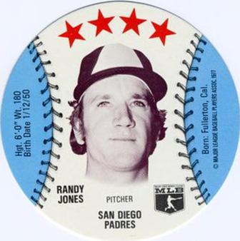 1977 Wendy's Discs #NNO Randy Jones Front