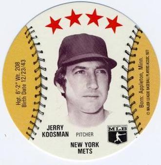 1977 Wendy's Discs #NNO Jerry Koosman Front