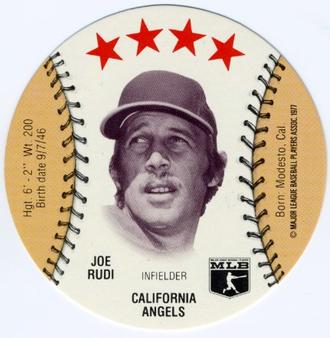 1977 Zip'z Discs #NNO Joe Rudi Front