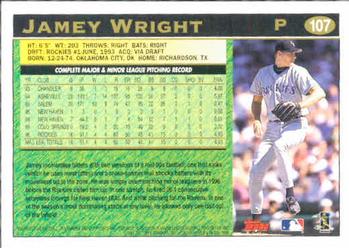 1997 Topps #107 Jamey Wright Back