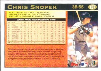 1997 Topps #137 Chris Snopek Back