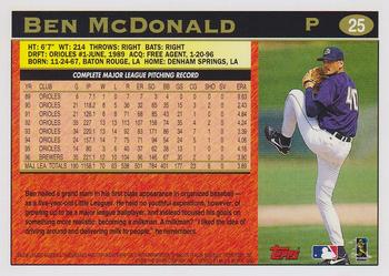 1997 Topps #25 Ben McDonald Back