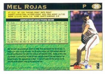 1997 Topps #26 Mel Rojas Back