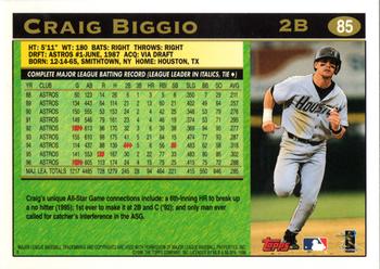 1997 Topps #85 Craig Biggio Back