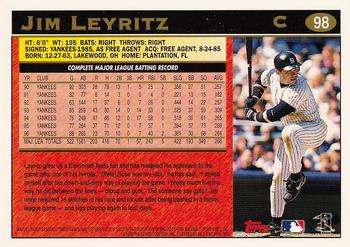 1997 Topps #98 Jim Leyritz Back