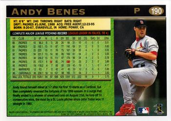 1997 Topps #190 Andy Benes Back