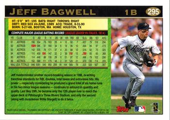 1997 Topps #295 Jeff Bagwell Back