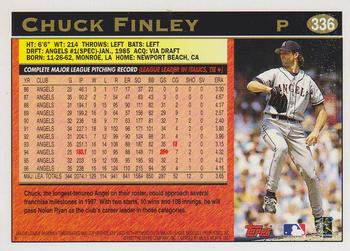 1997 Topps #336 Chuck Finley Back