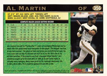 1997 Topps #356 Al Martin Back