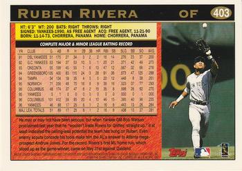 1997 Topps #403 Ruben Rivera Back