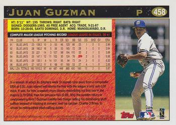 1997 Topps #458 Juan Guzman Back