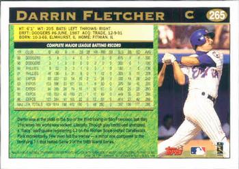 1997 Topps #265 Darrin Fletcher Back