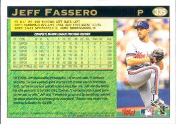1997 Topps #335 Jeff Fassero Back