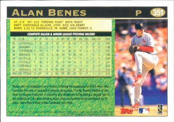 1997 Topps #351 Alan Benes Back