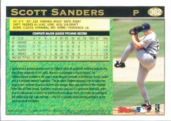 1997 Topps #362 Scott Sanders Back