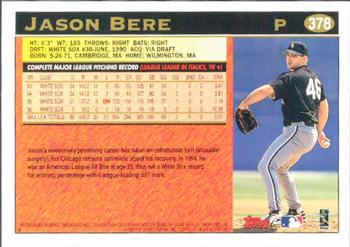 1997 Topps #378 Jason Bere Back