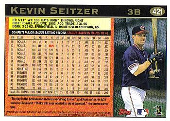 1997 Topps #421 Kevin Seitzer Back