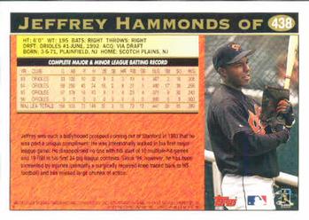1997 Topps #438 Jeffrey Hammonds Back