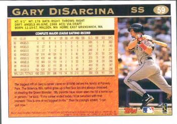 1997 Topps #59 Gary DiSarcina Back