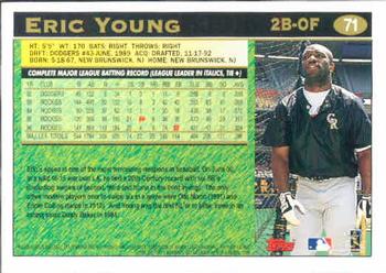 1997 Topps #71 Eric Young Back