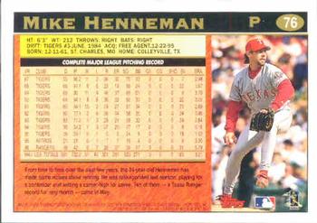 1997 Topps #76 Mike Henneman Back