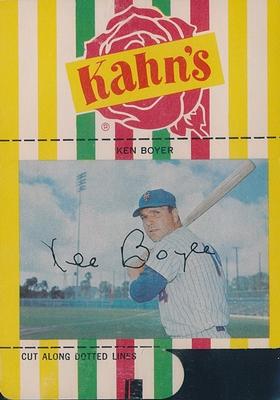 1967 Kahn's Wieners #NNO Ken Boyer  Front