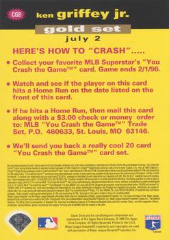 1995 Collector's Choice - You Crash the Game Gold #CG8 Ken Griffey Jr. Back