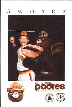 1984 San Diego Padres Smokey #NNO Doug Gwosdz Front