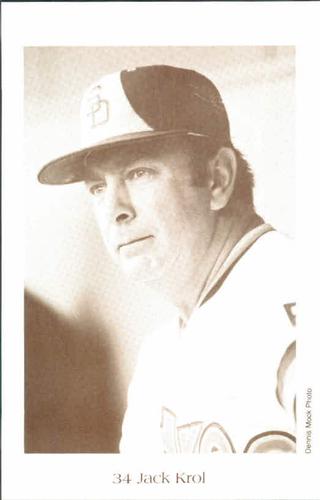1984 Dennis Mock San Diego Padres Postcards #NNO Jack Krol Front