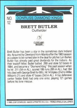 1986 Donruss #12 Brett Butler Back
