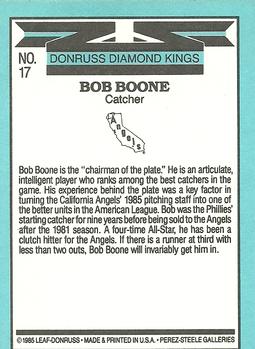 1986 Donruss #17 Bob Boone Back