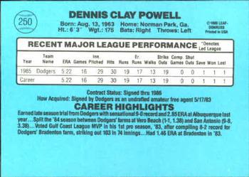 1986 Donruss #250 Dennis Powell Back