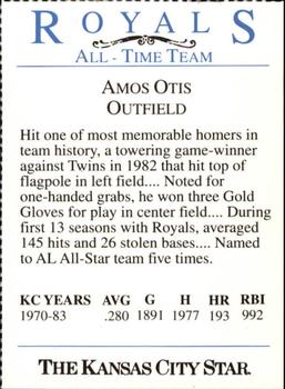 1993 Kansas City Star Royals All-Time Team #NNO Amos Otis Back