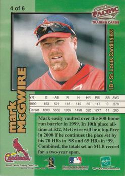 2000 Hasbro Starting Lineup Cards Elite #4 Mark McGwire Back