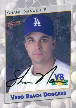 2001 Multi-Ad Vero Beach Dodgers #8 Shane Nance Front