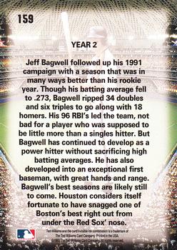 1993 Ted Williams #159 Jeff Bagwell Back