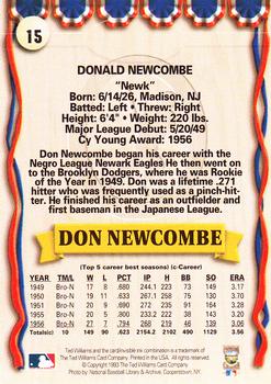 1993 Ted Williams #15 Don Newcombe Back