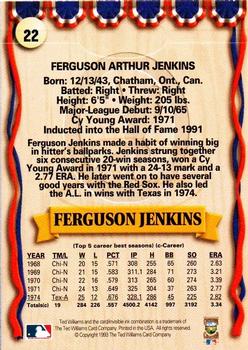 1993 Ted Williams #22 Ferguson Jenkins Back