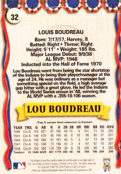 1993 Ted Williams #32 Lou Boudreau Back