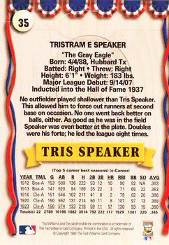 1993 Ted Williams #35 Tris Speaker Back