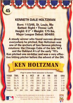 1993 Ted Williams #45 Ken Holtzman Back