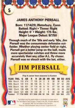 1993 Ted Williams #5 Jim Piersall Back